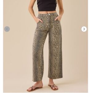 Altar'd State Leopard Print High Rise Jeans